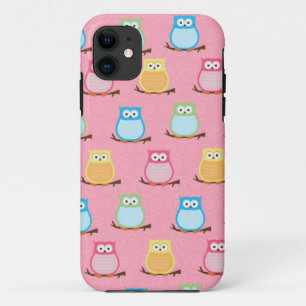 11 Chouettes colorées tendance iPhone 5 Coque (rose)