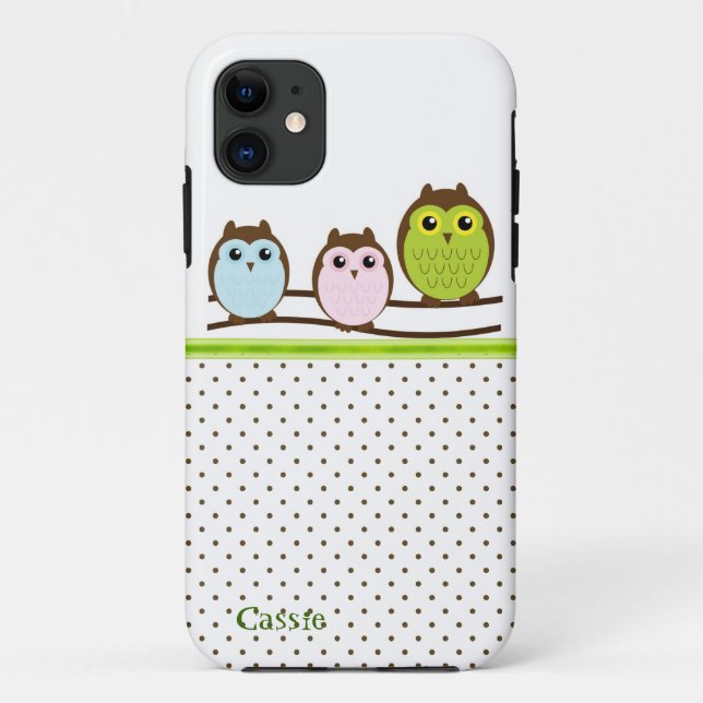 11 Chouettes de dessin élégant iPhone 5 Coque personn (Dos)