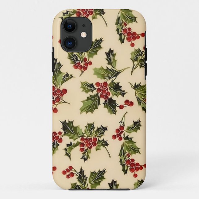 11 Christmas Holly coque iphone (Dos)