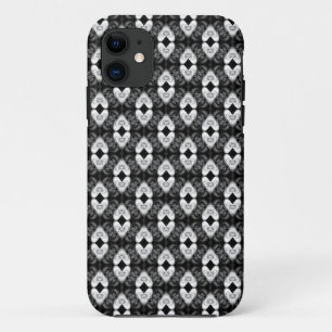 11 Coeurs blancs sur Motif noir iPhone 5 Coque