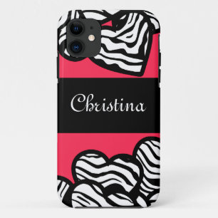 11 Coeurs Zebra iPhone 5 Coque