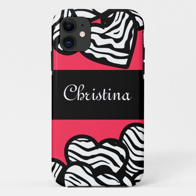 11 Coeurs Zebra iPhone 5 Coque (Dos)