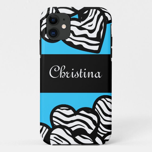 11 Coeurs Zebra iPhone 5 Coque (Dos)