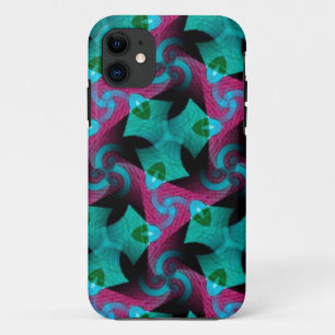 11 Coque Abstrait Turquoise motif à écran rose iPhone