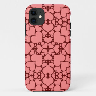 11 coque iPhone 5/5S "Playful Hearts - Rose & Rouge"