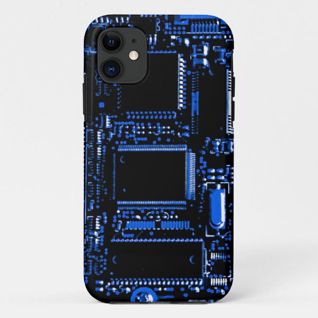 11 Coque iphone bleu circuit (Dos)