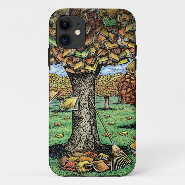11 Coque iphone d'arbre de livre (Dos)