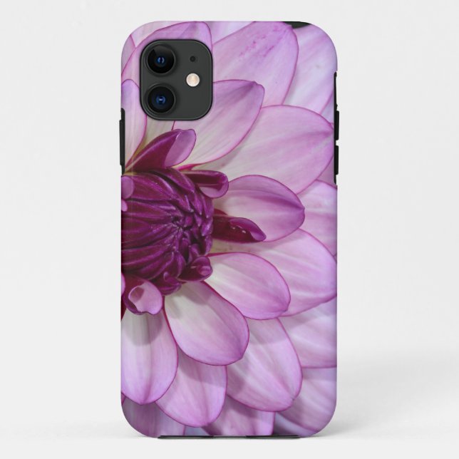 11 Coque iphone de fleur dahlia violet (Dos)