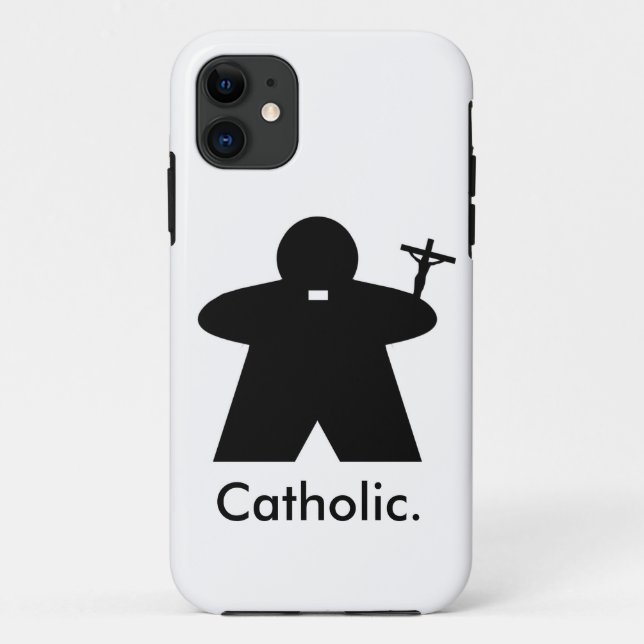 11 Coque iphone de Meeple de prêtre catholique (Dos)