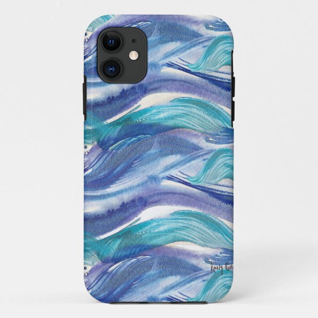 11 Coque iphone de ressacs d'aquarelle (Dos)