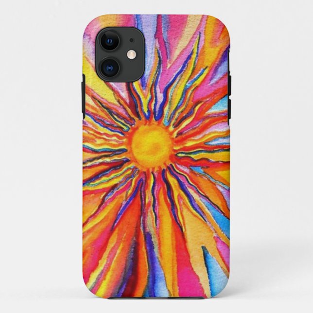 11 Coque iphone de Sun de couleur d'eau (Dos)