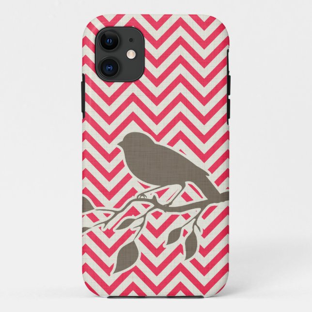 11 Coque iphone d'oiseau et de Chevron (Dos)