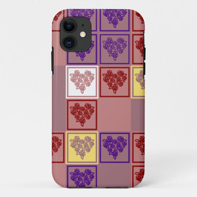 11 Coque iphone du coeur Rose rétro (Dos)