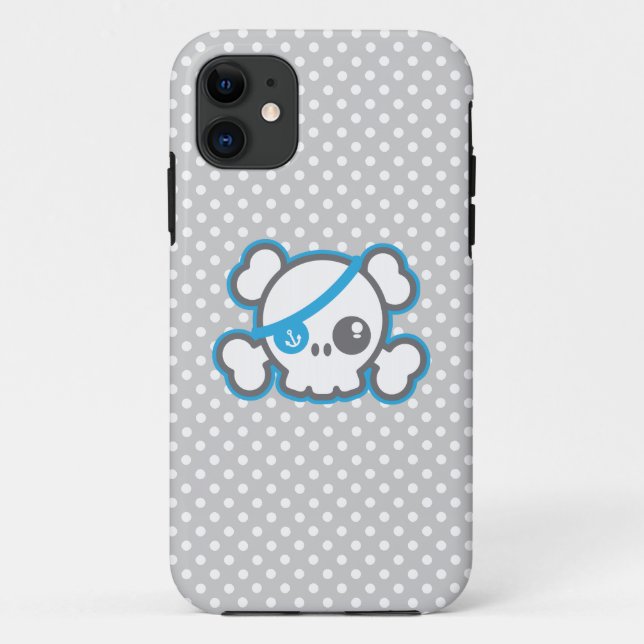 11 Coque iphone du crâne de Kawaii Pirate (Dos)