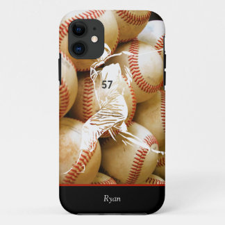 11 coque iphone du joueur de baseball personnalisé