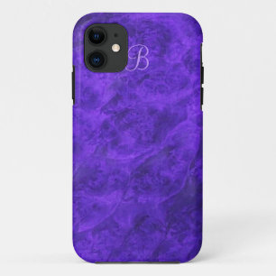 11 Coque iphone en noyer de velours violet *monogramm