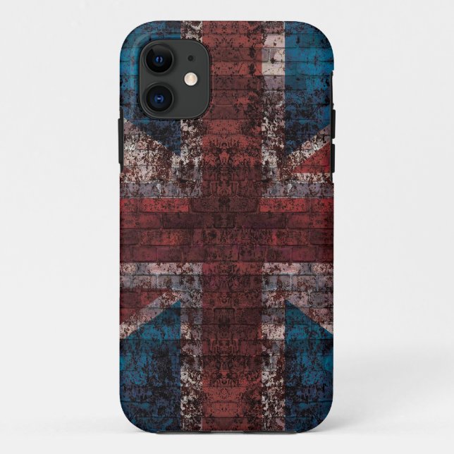11 Coque iphone grunge d'Union Jack de brique (Dos)