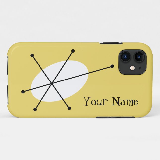 11 Coque iphone Jaune Dazzle 'Your Name' (Dos (Horizontal))