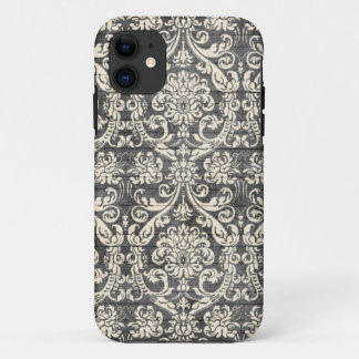 11 Coque iphone noir vintage de motif de damassé
