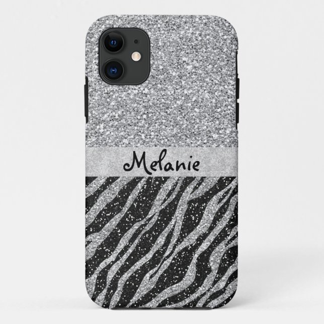 11 Coque iphone personnalisé Monogramme Parties scint (Dos)