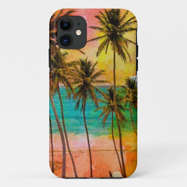 11 Coque iphone tropical de coutume d'océan de plage (Dos)
