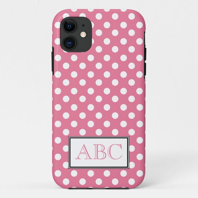 11 Coque Polka Dot Pink & White iPhone 5 (Dos)