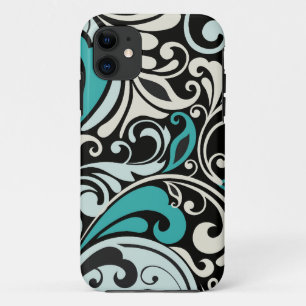 11 Coque Turquoise Floral Swirls iPhone 5
