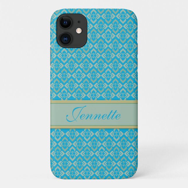11 Couture inspiré nom bleu coque iphone (Dos)