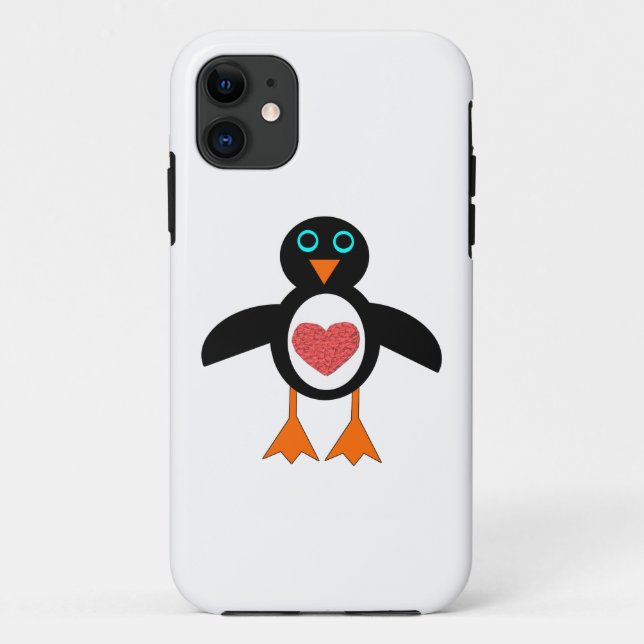 11 Cute Love Coeur Penguin coque iphone (Dos)