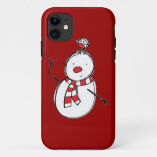 11 Cute Snowman avec Bird iPhone 5 Coque
