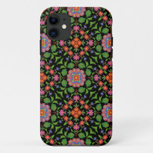 11 Floral Rangoli sur Black iPhone 5/5s Xtreme Coque