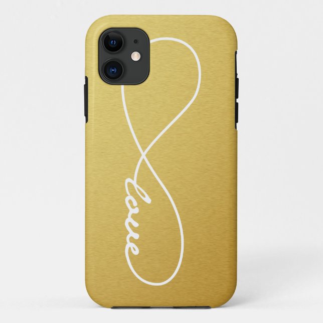 11 Gold & White Love Infinity coque iphone (Dos)