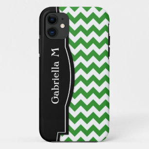 11 Green Chevron Black Frame iPhone 5 coque