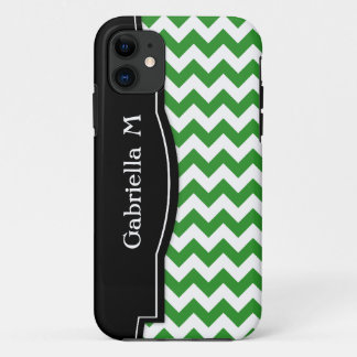 11 Green Chevron Black Frame iPhone 5 coque