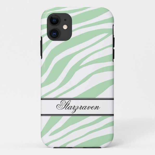 11 Green Zebra Imprimer iPhone 5 Coque personnalisé (Dos)