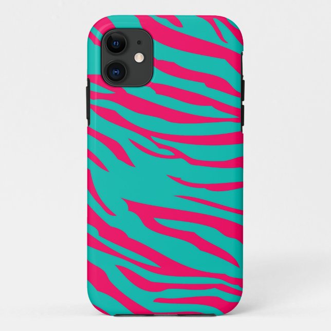 11 Hot rose Zebra iPhone 5 Mate à peine là™ Coque (Dos)
