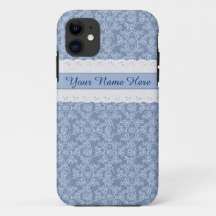 11 Indigo Floral Faux Lace iPhone 5/5s Coque