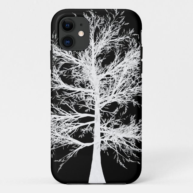 11 iPhone 5 à peine Coque blanc sur noir (Dos)