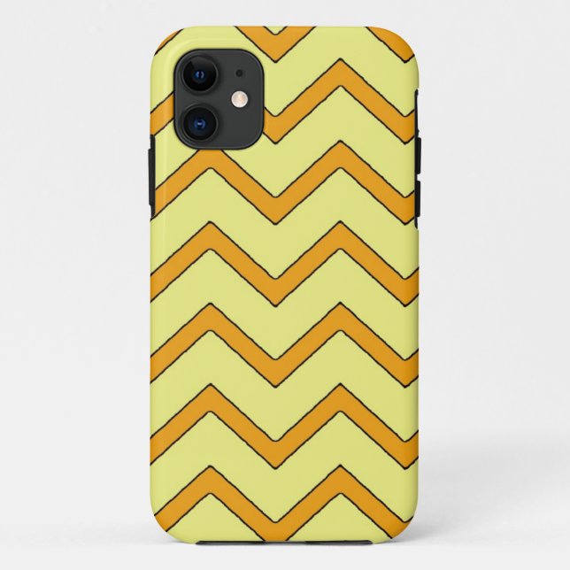 11 Iphone 5 coque de style chevron jaune orange (Dos)