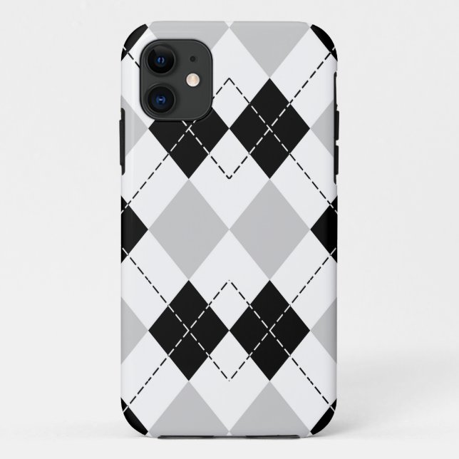 11 Jacquard noir blanc et gris iPhone 5 Coque (Dos)