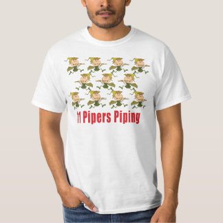 11 joueurs de pipeau sifflant le T-shirts