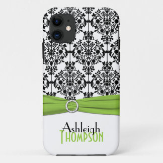 11 Lime, noir, blanc Damas iPhone 5 Coque