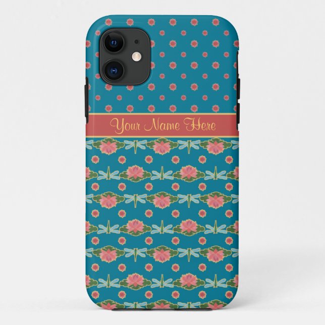 11 Lys d'eau et libellules : iPhone 5/5s Coque (Dos)