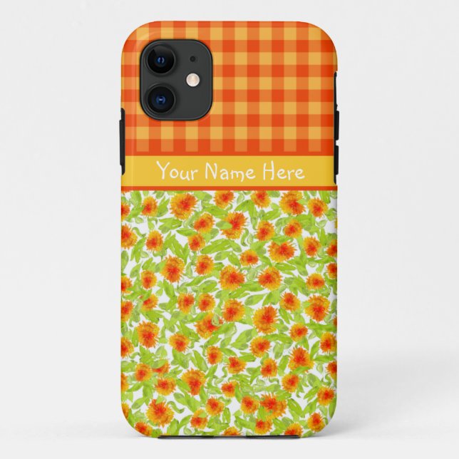 11 Marigolds et vérifier En vichy iPhone 5/5 Coque (Dos)