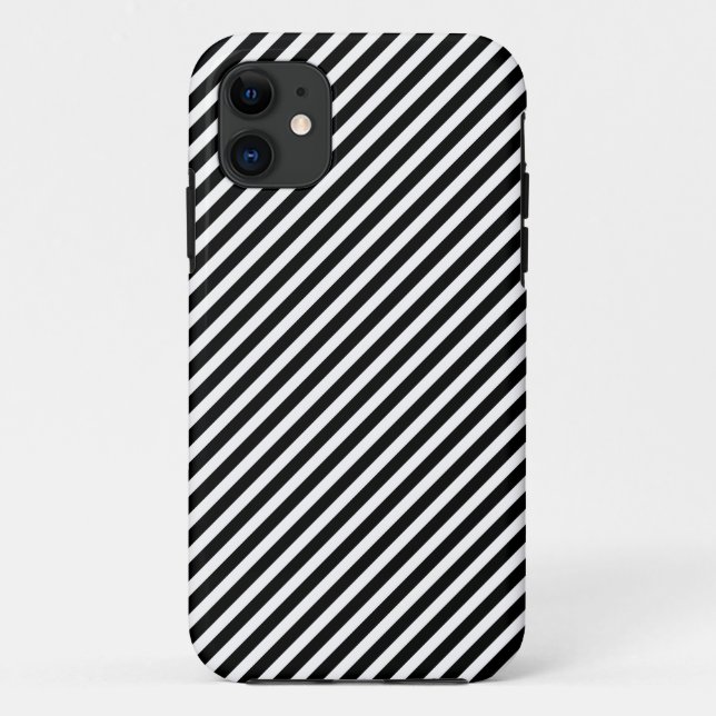 11 Noir et blanc Striped iPhone 5 Coque (Dos)