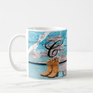 11 Oz. Café Mug Bleu Bois Grange Porte Bottes com