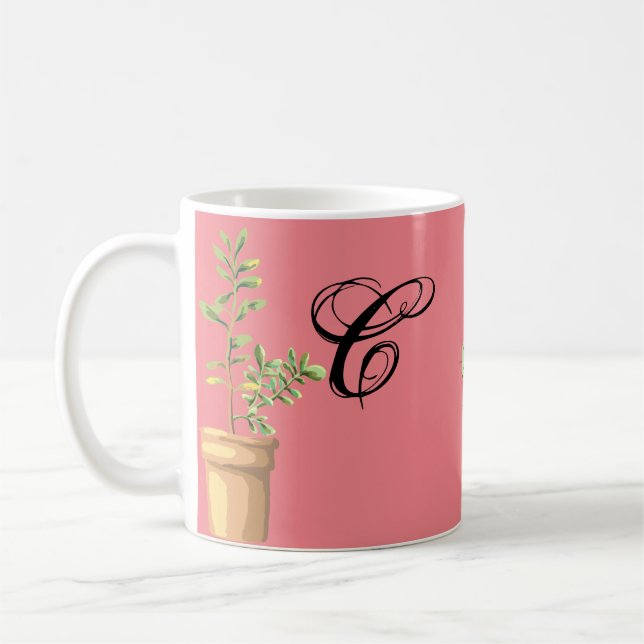  11 Oz. Café Mug Bohemian Cactus Succulents Desse (Gauche)