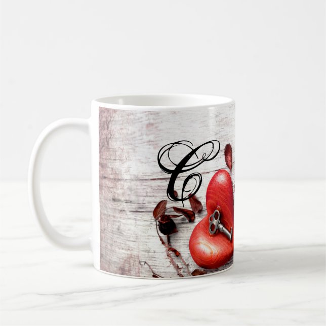  11 Oz. Café Mug Pays Bois Clé de mon coeur Rus (Gauche)