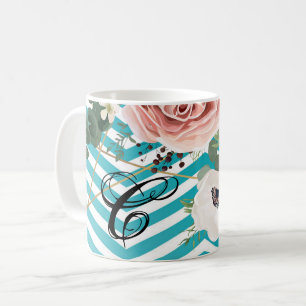 11 Oz. Coffee Mug Rose géométrique Chevron Turquo