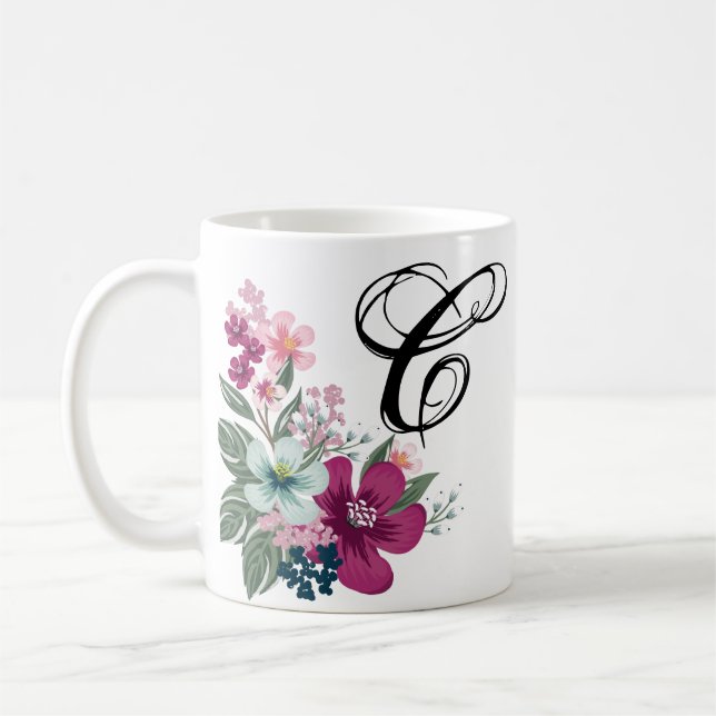 11 Oz. Fleur tropicale de la Mug de Café sur blan (Gauche)
